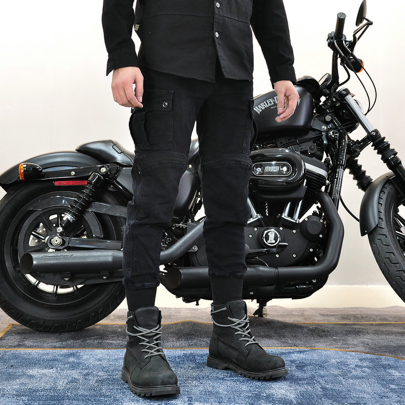 Motocicleta ciclismo jeans casual locomotora shatter a prueba de viento Kevlar herramientas pantalones hombres cuatro estaciones protectora ajustable