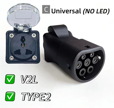 Elektrikli avtomobil şarj stansiyaları – Adapter - anti-theft-european-standard-female-multifunctional-c-no-light