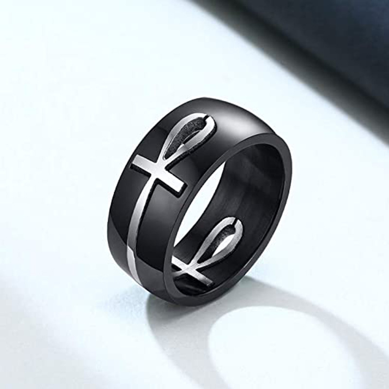 Daily Occasion Casual Simple Style Cross Stainless Steel Plating Hollow Out Rings