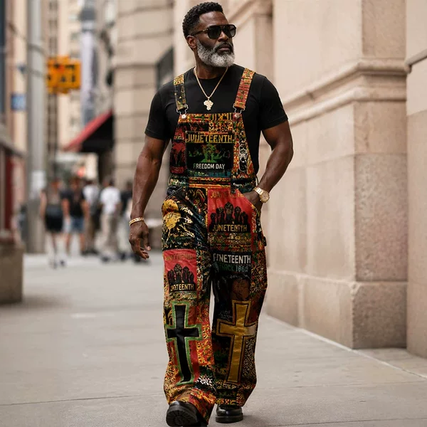 26 Independent Site Hot-Selling European and American Cross-Border Street Fashion Retro Trendy Men's Summer Thin 3D Workwear Overalls