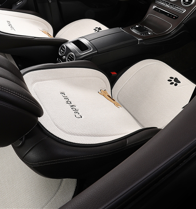 New All-Season Universal Car Seat Cushion Kapibara Linen Car Seat Cushion Single Cartoon Cute Internet Celebrity Butt Cushion
