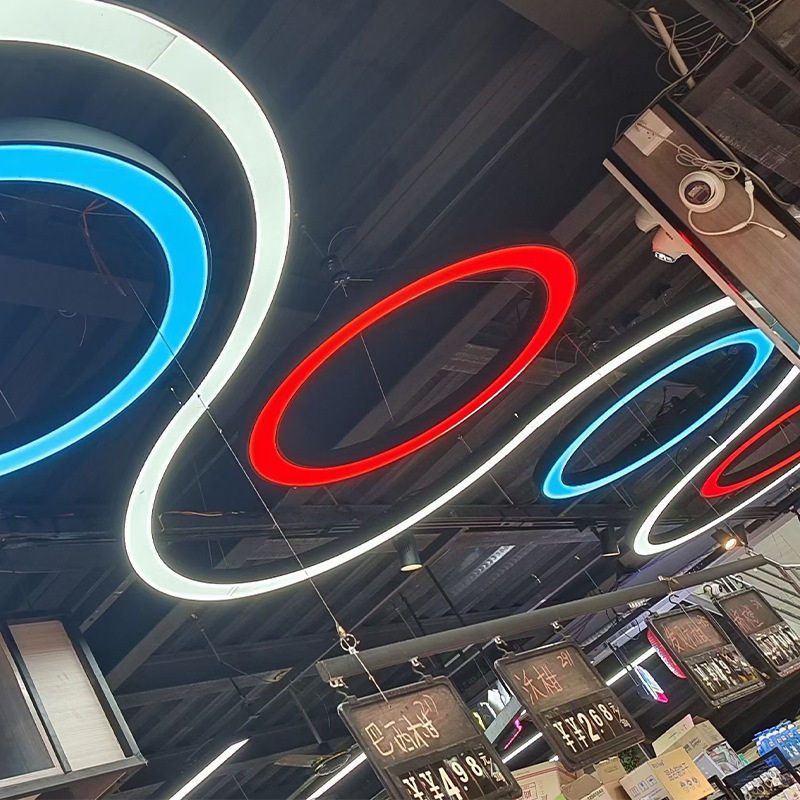 Lámpara de anillo circular industrial ventilada lámpara de anillo de oficina sala de reuniones gimnasio tienda centro comercial lámpara de círculo