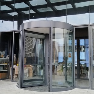 Qingdao Local Custom Processing and Installation Hotel Rotating Sensor Kende Base Spring Glass Door Glass Partition