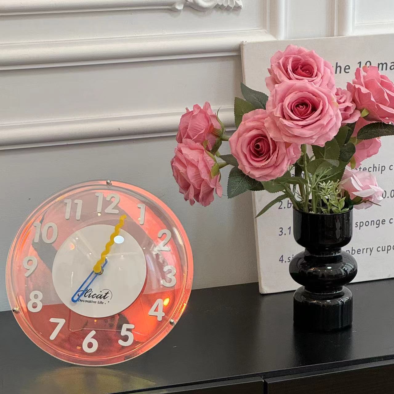 Reloj de pared creativo de color nórdico sala de estar casera burbuja reloj acrílico láser red rojo lujo reloj personalizado