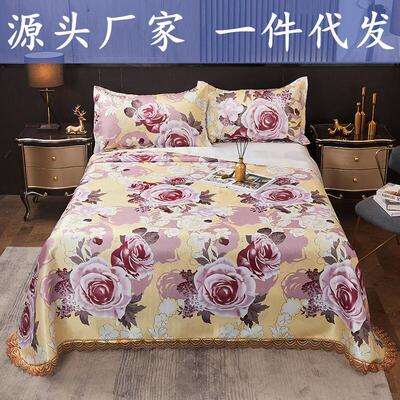 源头厂家花边冰丝凉席三件套冰丝席可机洗空调席礼品微商团购代发|ru