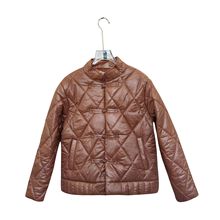 2025新款轻薄棉服女棒球领菱形格大码潮流内外穿夹克