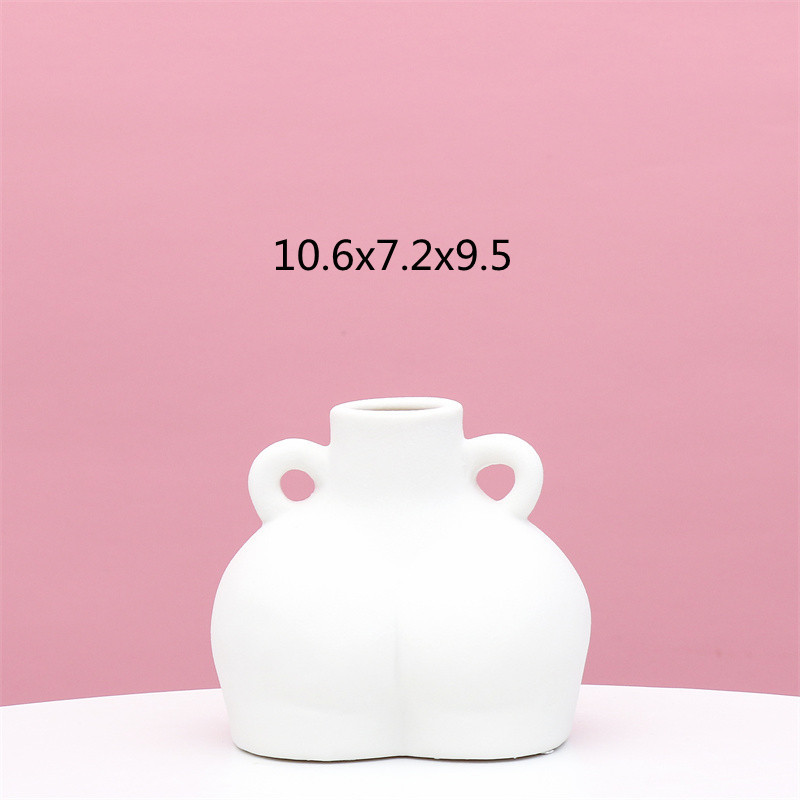 Nórdico ins cuerpo arte florero de cerámica blanco artesanía creativa casa salón flor seca arreglo decoración comercio exterior