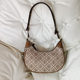 New rtyburch Explosive Niujiao Bag Full Print Old Flower Vintage Moon Bag Shoulder Crossbody Bag Rhombic Crescent Bag