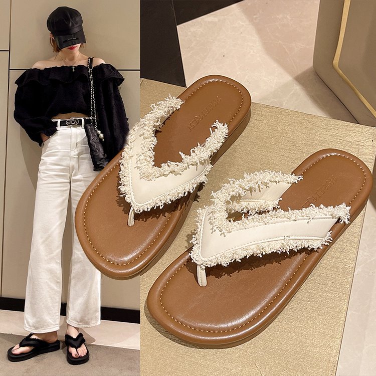 Women's Flip-Flops Summer New Flat High-End Outdoor Beach Shoes Soft Sole Casual Versatile European And American Style_vogvips.com