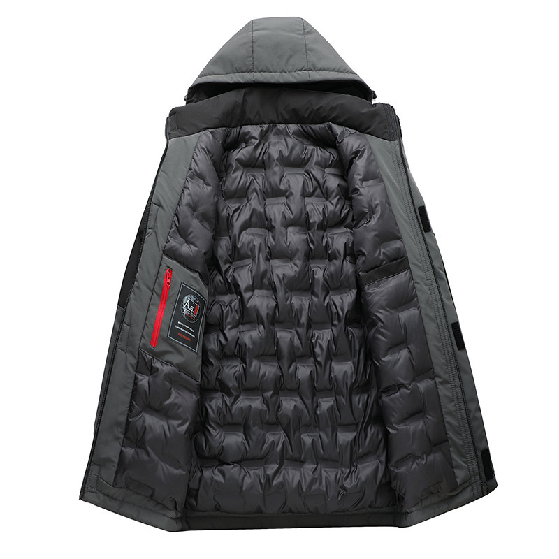 Herrenbekleidung 2024 Winter Neue Herren Kapuzenjacke Kurze Verdickte Outdoor Freizeit Farblich passende warme Baumwolljacke Herren Baumwollkleidung_voghion.com