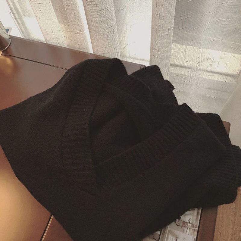 Chaleco de suéter con cuello en V Chaleco de punto sin mangas de estilo coreano de las mujeres simple estilo universitario ropa exterior suelta Chaleco de estilo occidental de moda