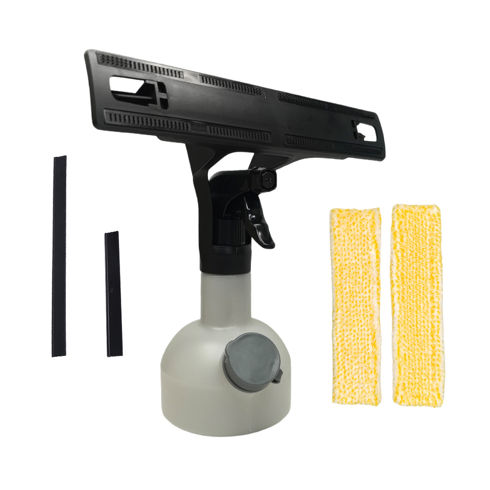 1 juego de regadera WV + 2 paños amarillos para limpieza de ventanas + 2 raspadores