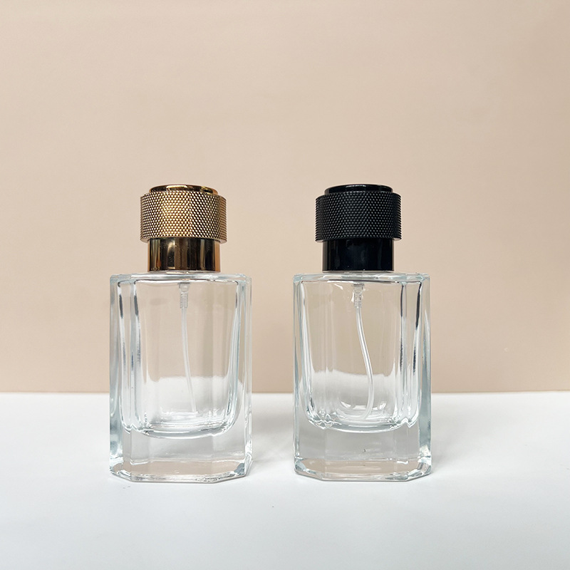 现货供应 B175-35m多边形螺口玻璃香水瓶/化妆品分装便捷喷雾空瓶