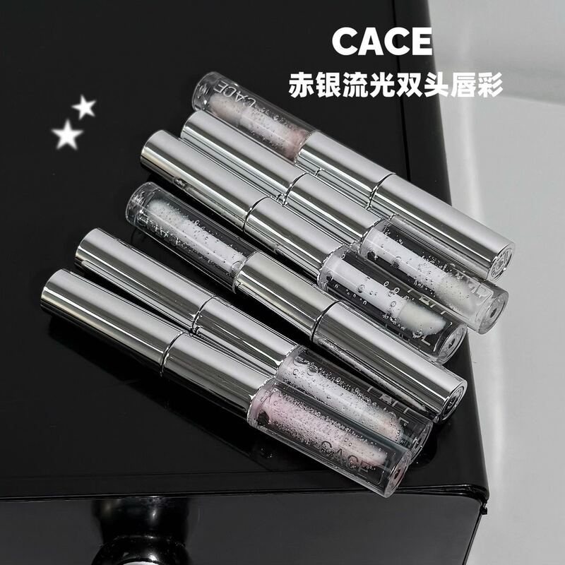 CACE 赤银流光双头唇彩 夏日氛围水光玻璃嘟嘟唇哑光雾面两用口红|undefined
