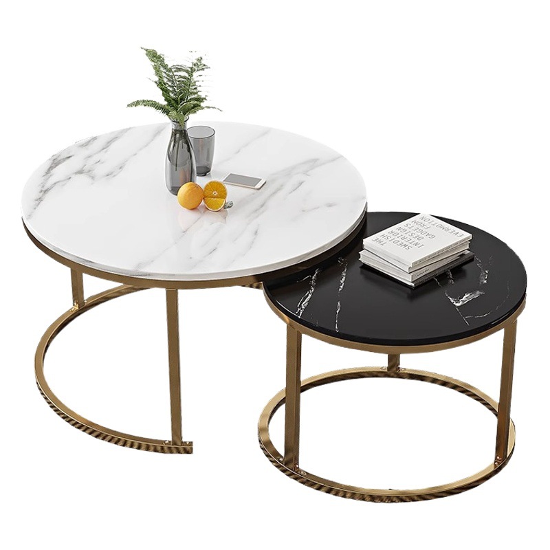 Mesa de café sala de estar mesa redonda en casa pequeña simple luz moderna sofá de lujo mesa auxiliar mesa de esquina mesa de café mesa de balcón
