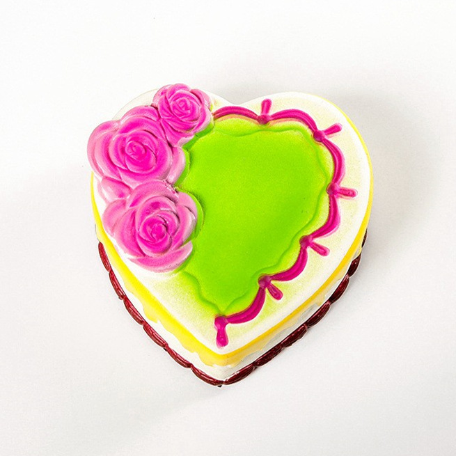 Squishy alimento simulado crema pastel de fresa comer jugar DIY húmedo suave rebote lento niños juguetes caseros pequeños