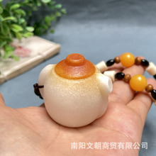 批发立体精雕原石把把壶手把件玉壶男女把玩玉石汉白玉小茶壶摆件