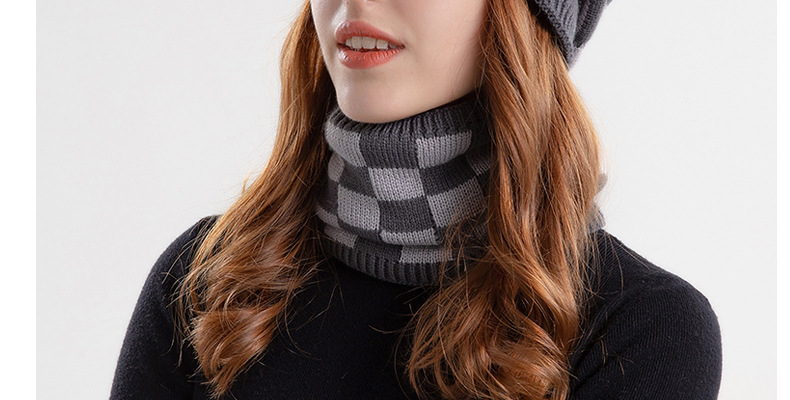 Winter hat bib set plus wool warm earmuffs woolen hat Europe and America cross-border women's knitted hat_voghion.com