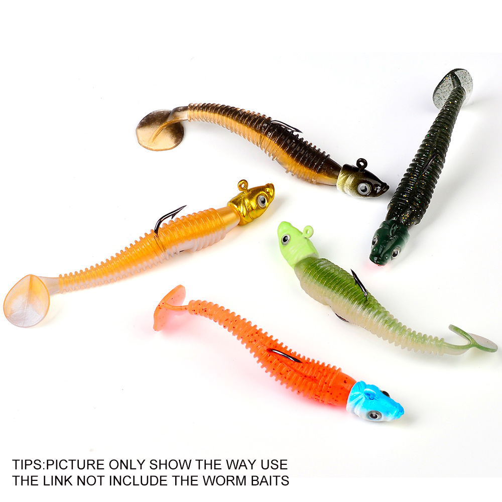 魚頭鉛頭鈎 五色路亞鉛頭鈎防掛底軟餌配重鈎3.5g 5g 7g JIG魚鈎