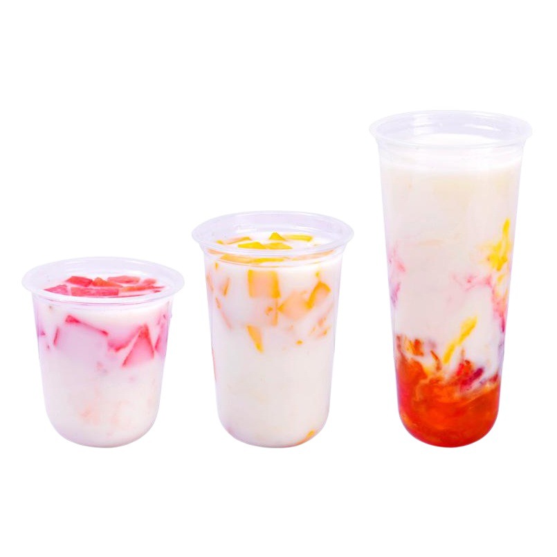 Celebridad de Internet taza de grasa desechable 90 boca en forma de U taza de té de leche 95 taza de bebida taza de onda de plástico bebida fría taza sucia
