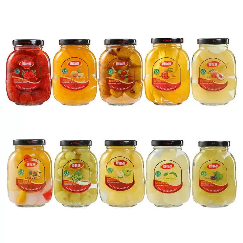 香怡源水果罐头黄桃草莓橘子雪梨混合新鲜糖水多口味什锦清润甘甜