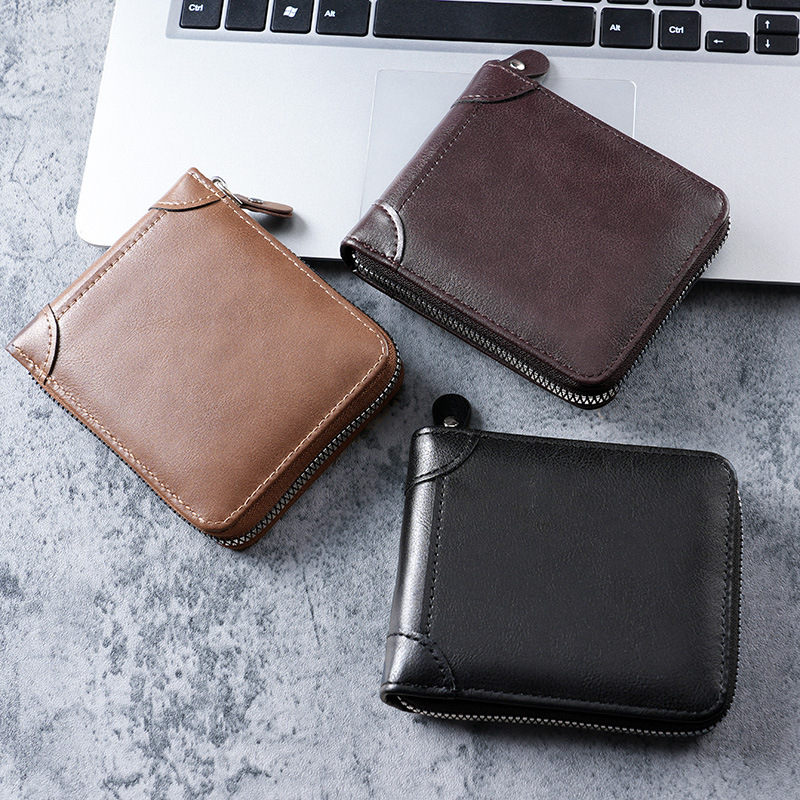 European and American Business Men's short wallet multi-functional classic fashion trend clip full Material Men's multi-card coin purse