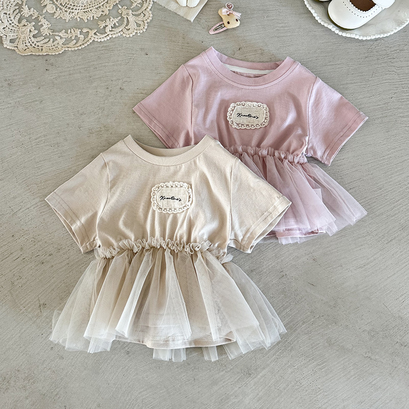 Baby Summer Dress 2026 Girls Sweet Princess Dress Summer Thin Style Infant Short-Sleeved Mesh Dress Category a