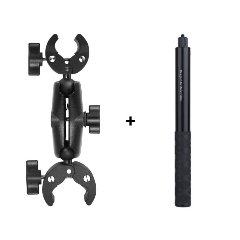 GoProアクションカメラ用バイク固定クリップ、防振、屋外用両頭強力クリップ、ライディング撮影スタンド