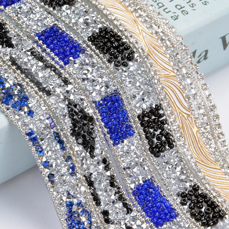 跨境热销树脂烫钻条 背胶网钻带树脂单尖底钻管珠子波珠链条饰品