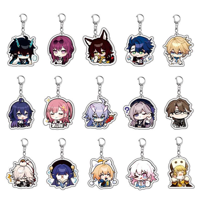[Laminated]崩坏H 星铁 Anime Peripheral Keychain White Dew March 7Th Keychain Dropshipping Drink Moon