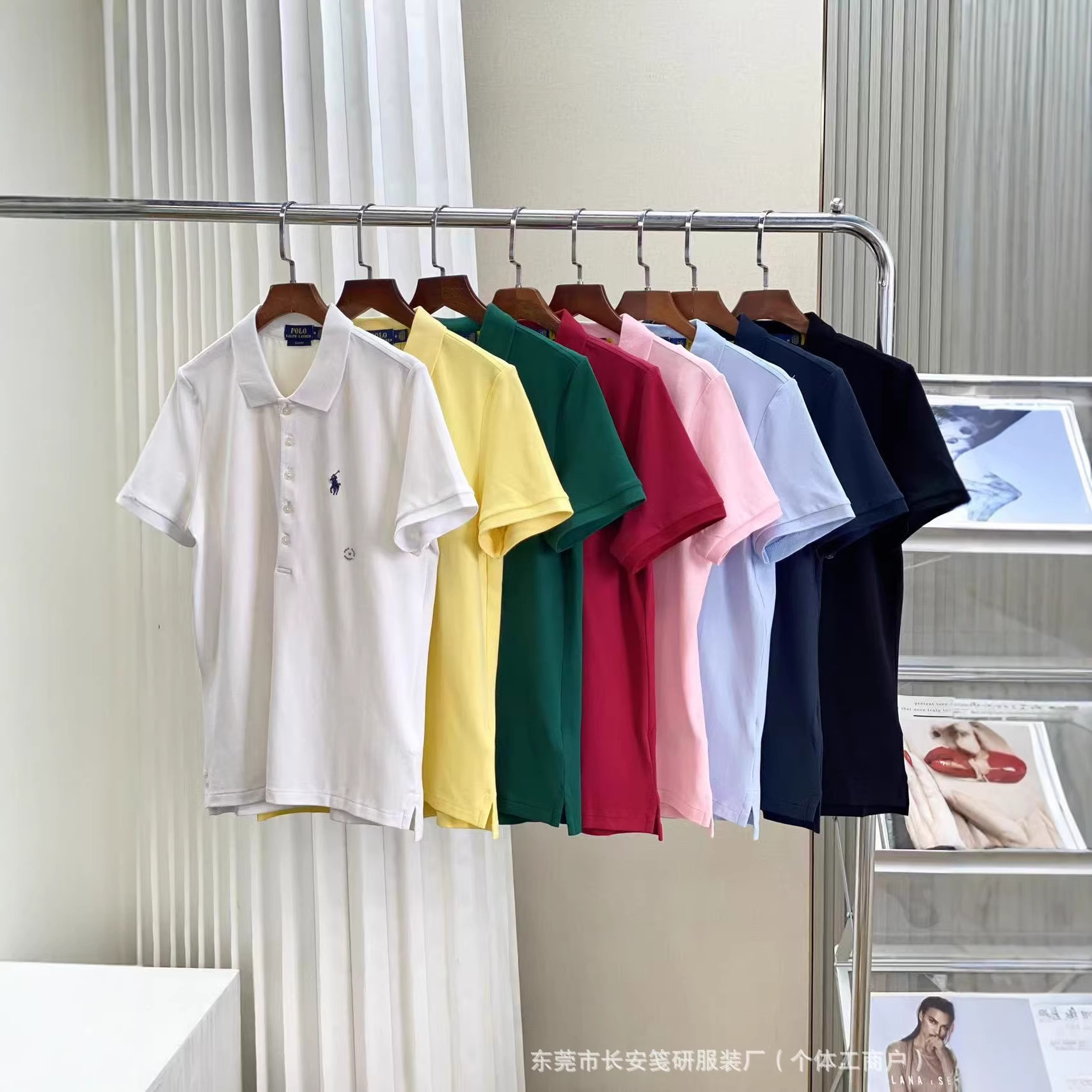 Foreign trade export RL polo shirt with pony embroidery and five buttons for women.