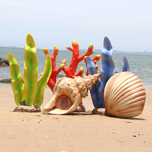 Simulated marine life outdoor water park aquarium beach park theme fiberglass sculpture decorative ornaments