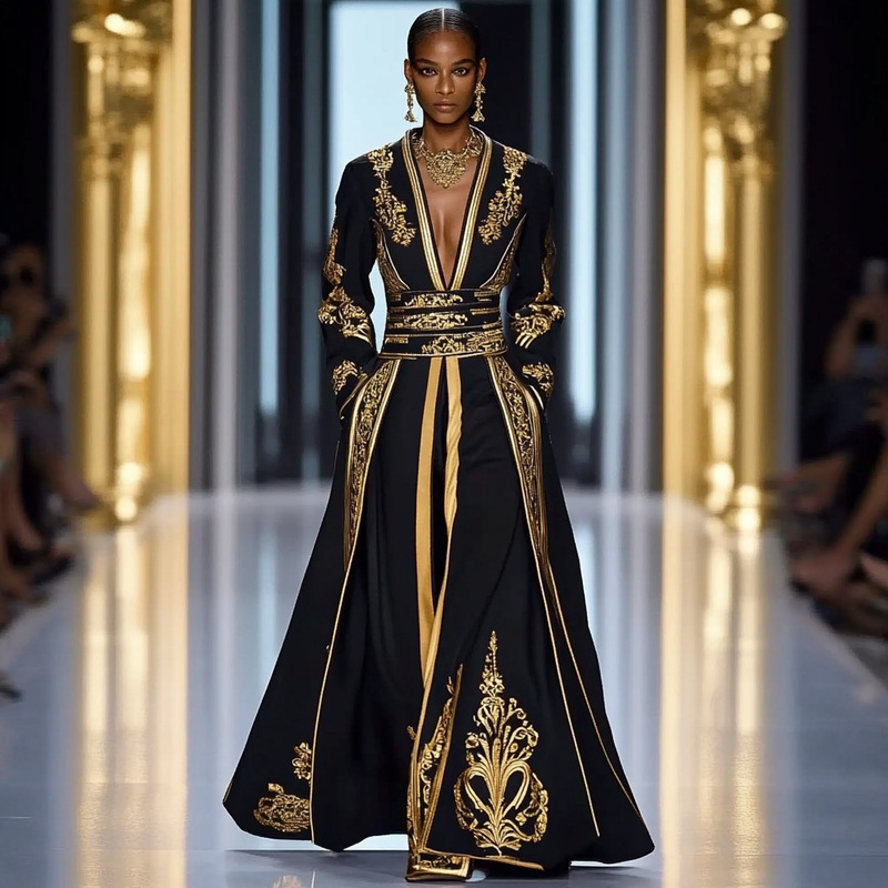 2026 European and American Cross-Border Amazon Independent Site Shein Printed Retro Palace Dress