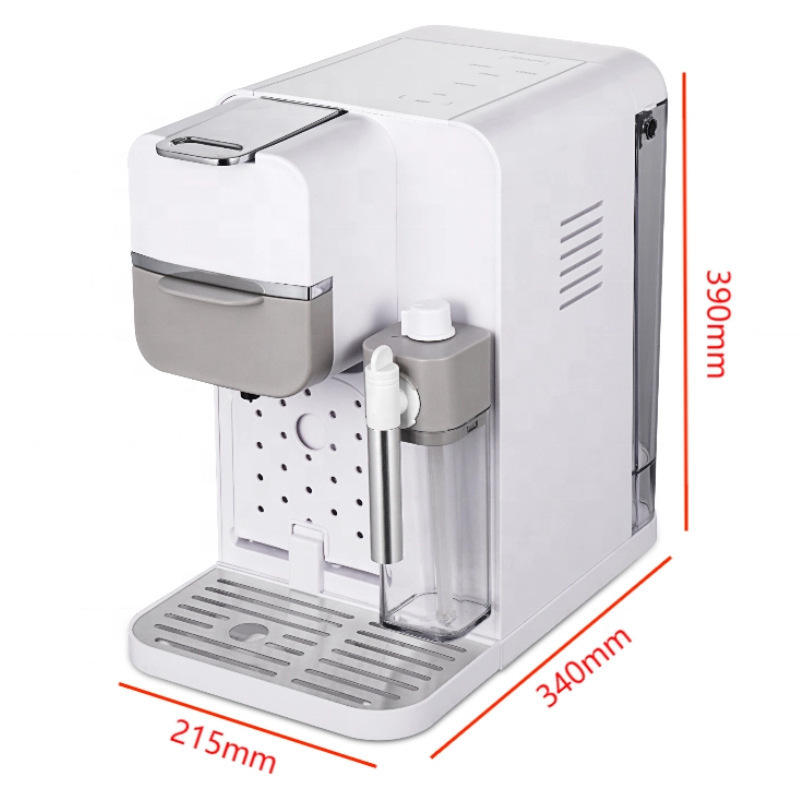 Máquina de café espresso semiautomática 2 en 1 con tanque de vapor para leche, caja de leche para cápsulas de café, máquina de café con leche de alta concentración