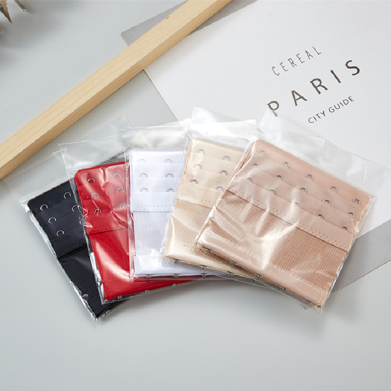 （獨立包裝）彈力鬆緊三排五扣不鏽鋼文胸加長扣 內衣搭扣延長扣