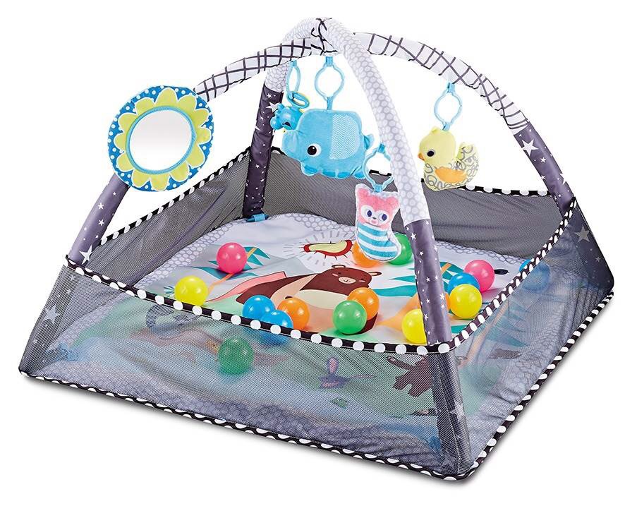 Gimnasio de Actividades y Tapete de Gateo de 0 a 3 Años, Plástico, Plegable, Lavable a Máquina, para Bebés