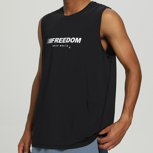 Sports basketball vest men's summer vest ice silk quick-drying sleeveless T-shirt loose running training fitness clothes