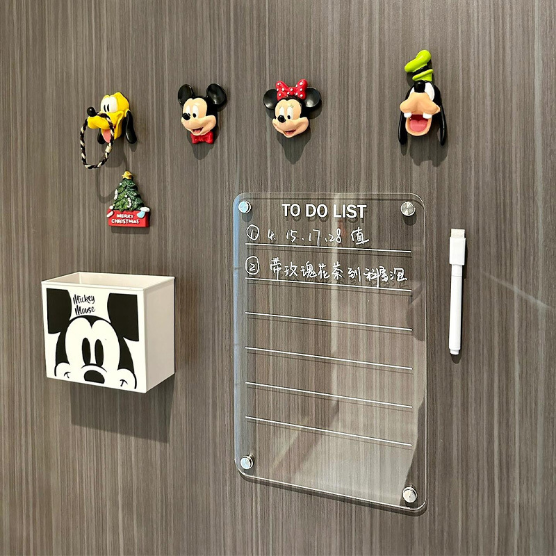 Refrigerador tablero de mensajes de absorción acrílico tablero de visualización de memorando decoración de puerta de entrada borrable pared azulejos magnéticos