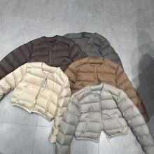 轻薄棉服女短款2025年秋冬季时尚新款韩版显瘦时尚百搭圆领外套