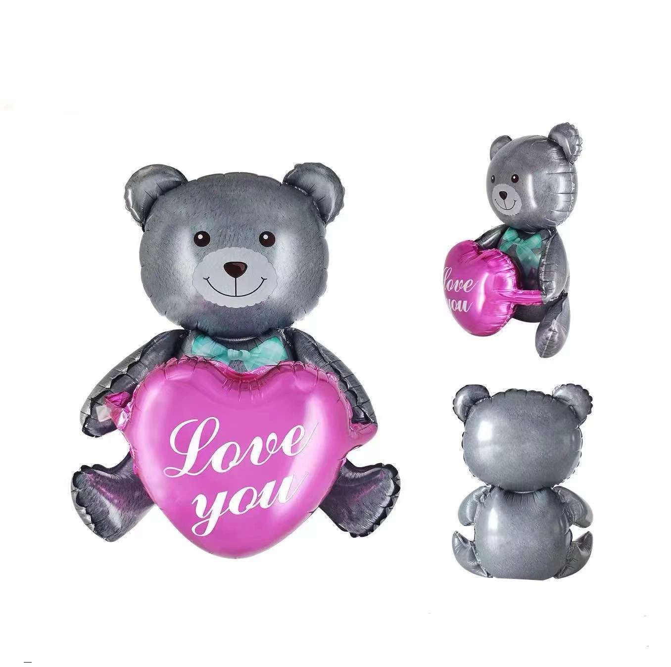 3D трехмерный сидящий белон алюминиевая пленка воздушный шар день рождения торт с днем рождения торт кролик любовь медведь животное модель комбинация паровой шар