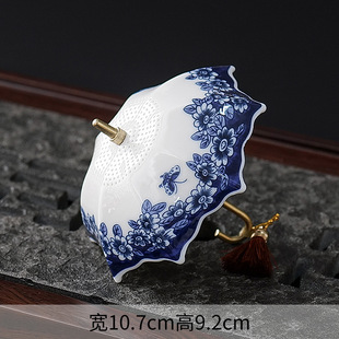 Creative Blue and White Umbrella Tea Drain Tea Filter Ceramic Tea Filter Tea Ceremony Accessories Tea Table Tea Table Decorations
