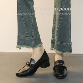 女式休闲单鞋;乐福鞋;女式皮靴