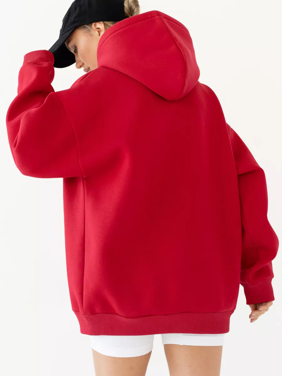 Women's Oversized Hooded Sweatshirt With Pockets And Long Sleeves_voghion.com
