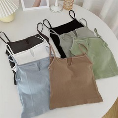 Pure Color Strapless Backless Short-Sleeve Top 2022 Spring New Women's Fashion Simple Camisole Trendy