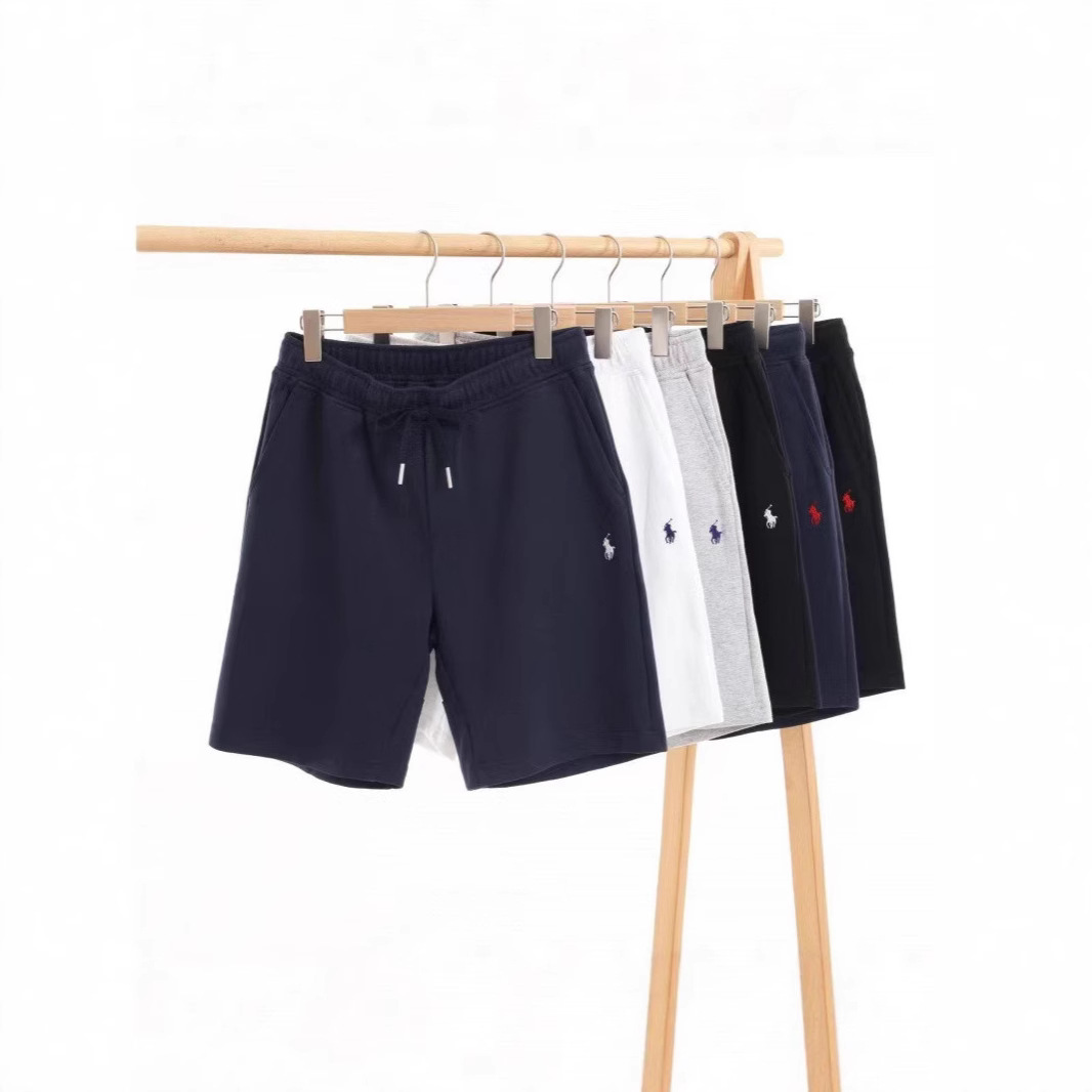 Men's Rl Shorts Pure Cotton Embroidered Pony Logo Summer Workwear Five-Point Shorts Golf Sports Beach Casual Pants