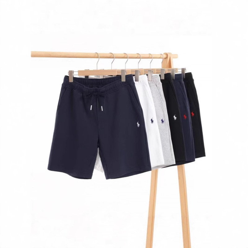 Men's Rl Shorts Pure Cotton Embroidered Pony Logo Summer Workwear Five-Point Shorts Golf Sports Beach Casual Pants