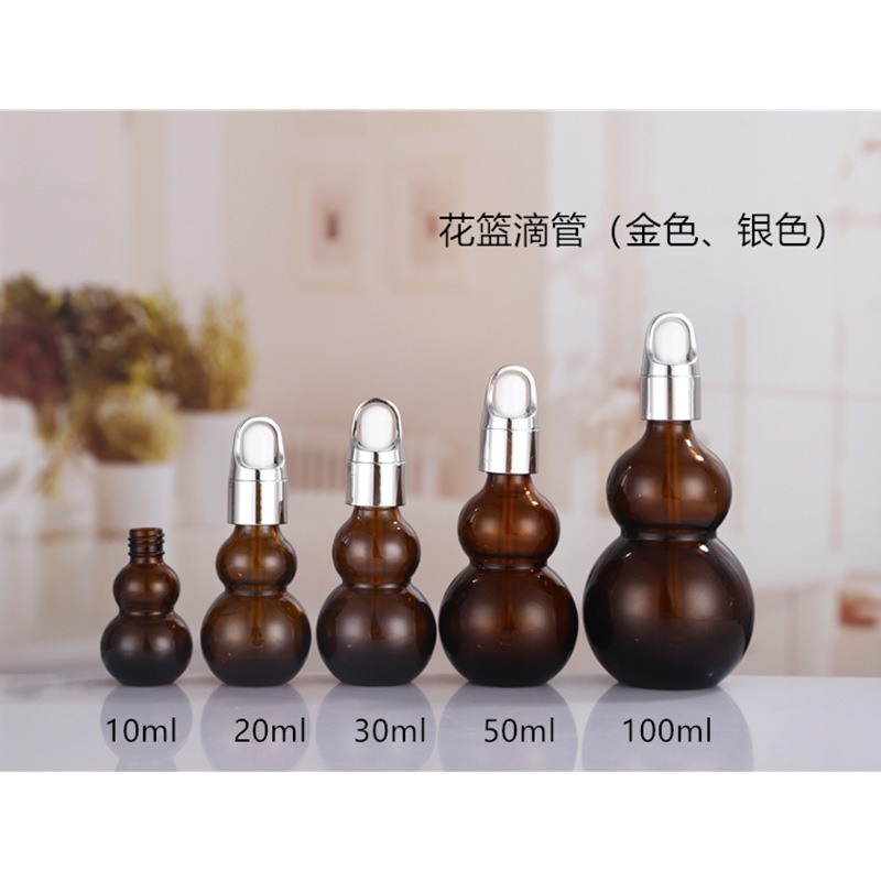 卸売 20 ミリリットルサンプル茶色のシングルおよびダブルひょうたんエッセンシャル オイル ボトル スプレー ローション詰め替えボトル空ボトル複数仕様在庫あり|undefined