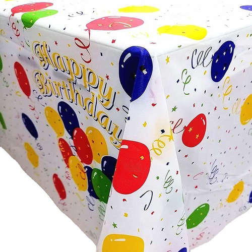 One-time colorful balloons plastic tablecloth 54x108 inches birthday Christmas party tablecloth rectangular tablecloth