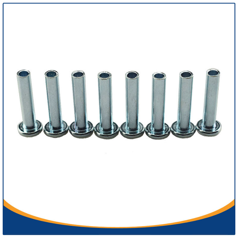 非标T帽广东多工位冷镦厂家直销 铁质蓝锌平头半通孔铆钉