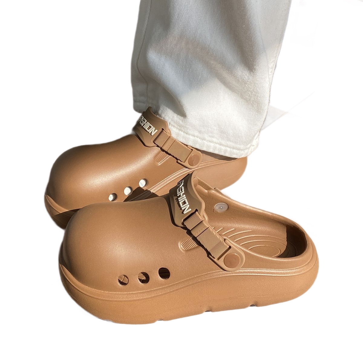 Women's Summer Outdoor Clogs With A Stepping-On-Feces Feel, Non-Slip, Odor-Resistant, Top Quality Thick-Soled, Closed-Toe Beach_voghion.com